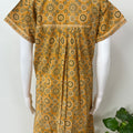 Mustard Ajrak Printed 100% Cotton Nighty