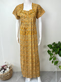 Mustard Ajrak Printed 100% Cotton Nighty