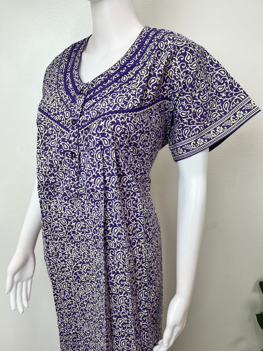 Purple 100% Cotton Women's Nightgown