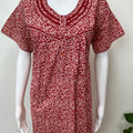 Red Pure Cotton Nighty Elegant & Breathable