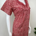 Red Pure Cotton Nighty Elegant & Breathable