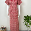 Red Pure Cotton Nighty Elegant & Breathable