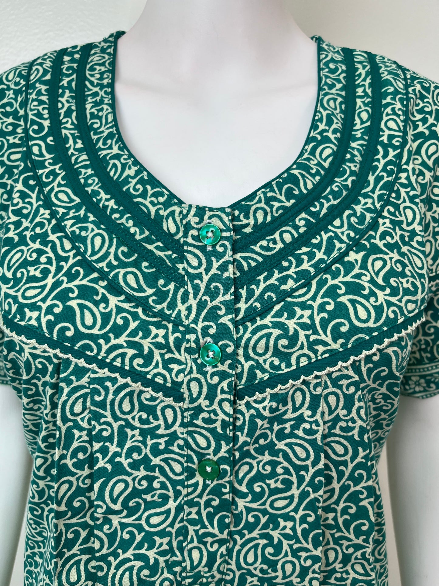 Sea Green Pure Cotton Nightgown Soft & Comfortable