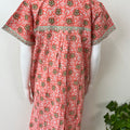 Orange Floral Pure Cotton Nighty for Women