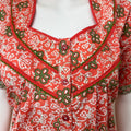 Orange Floral Pure Cotton Nighty for Women