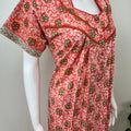 Orange Floral Pure Cotton Nighty for Women
