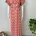 Orange Floral Pure Cotton Nighty for Women
