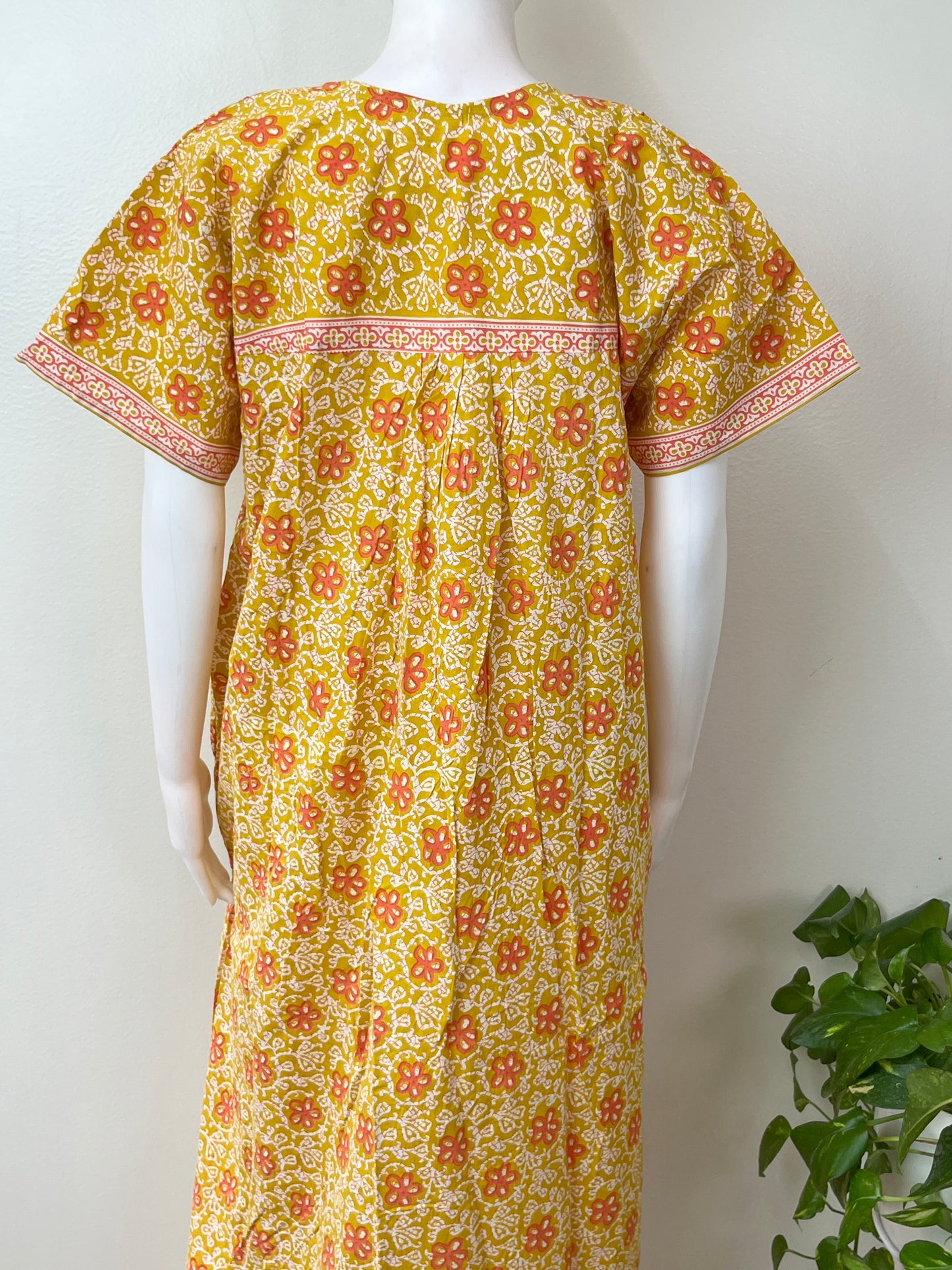 Yellow 100% Cotton Women's Nightgown