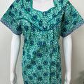 Turquoise Pure Cotton Nightgown for Women