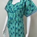 Turquoise Pure Cotton Nightgown for Women