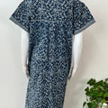 Navy Blue Printed 100% Cotton Nightgown