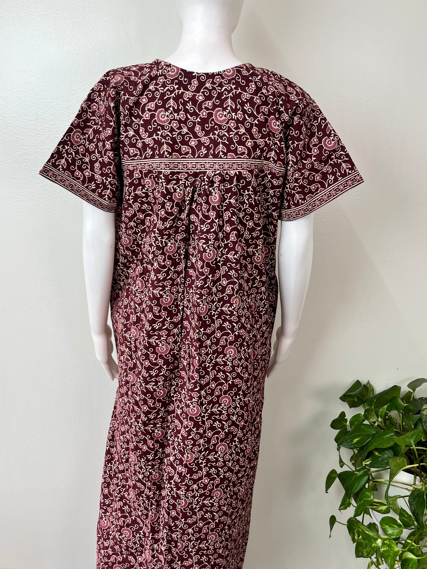 Wine Pure Cotton Nighty Soft & Comfortable