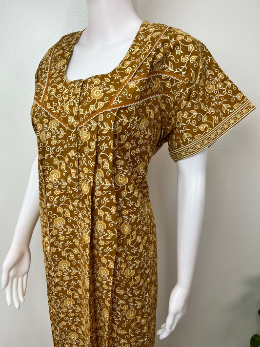 Pleated Style 100% Cotton Nighty