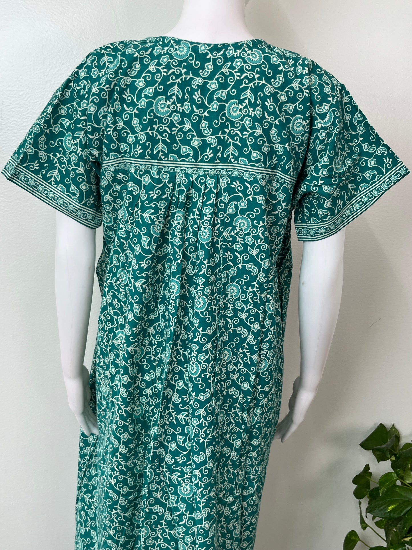 Teal Pure Cotton Women's Nightgown