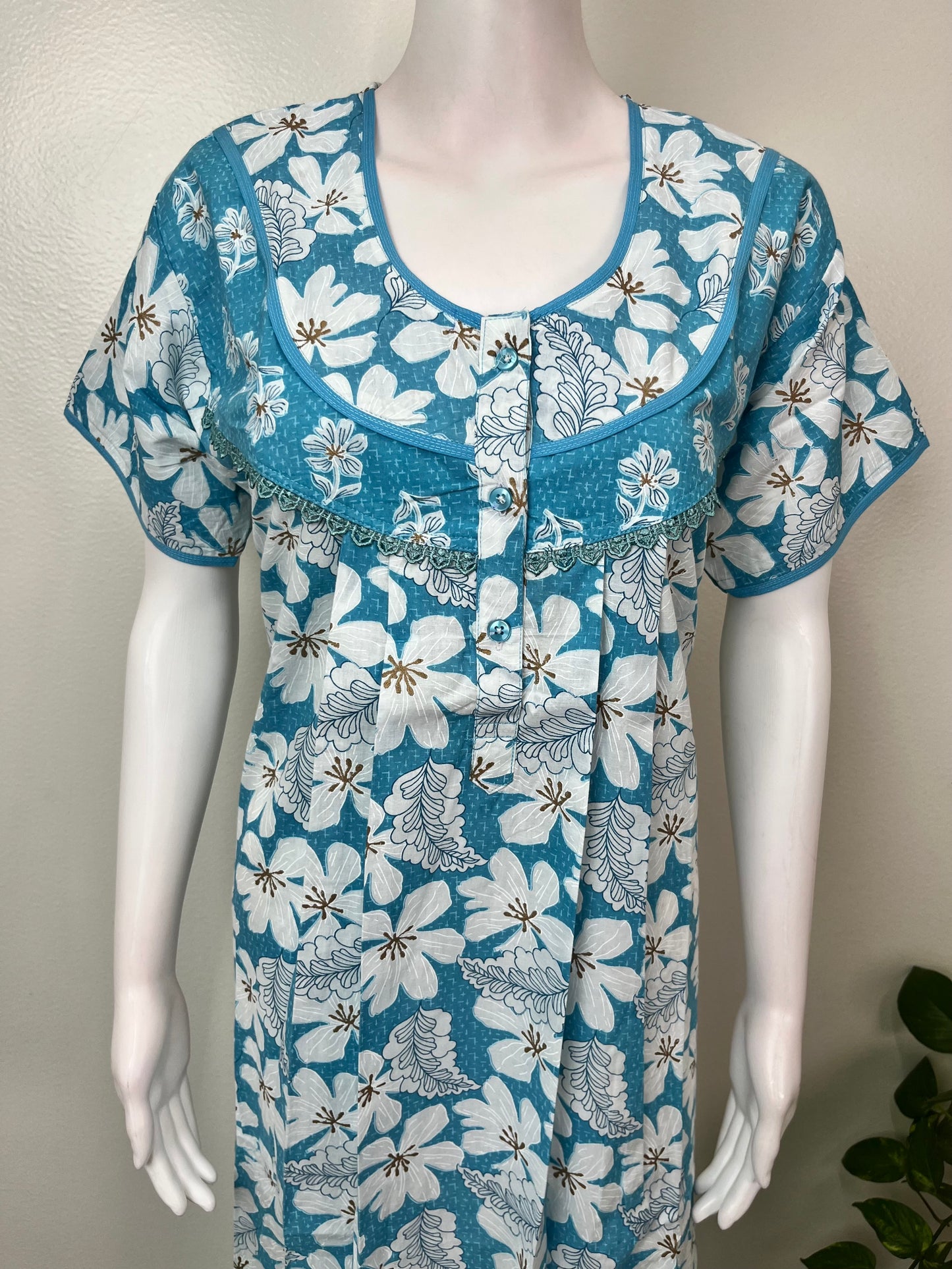 Sky Blue Pure Cotton Nightgown