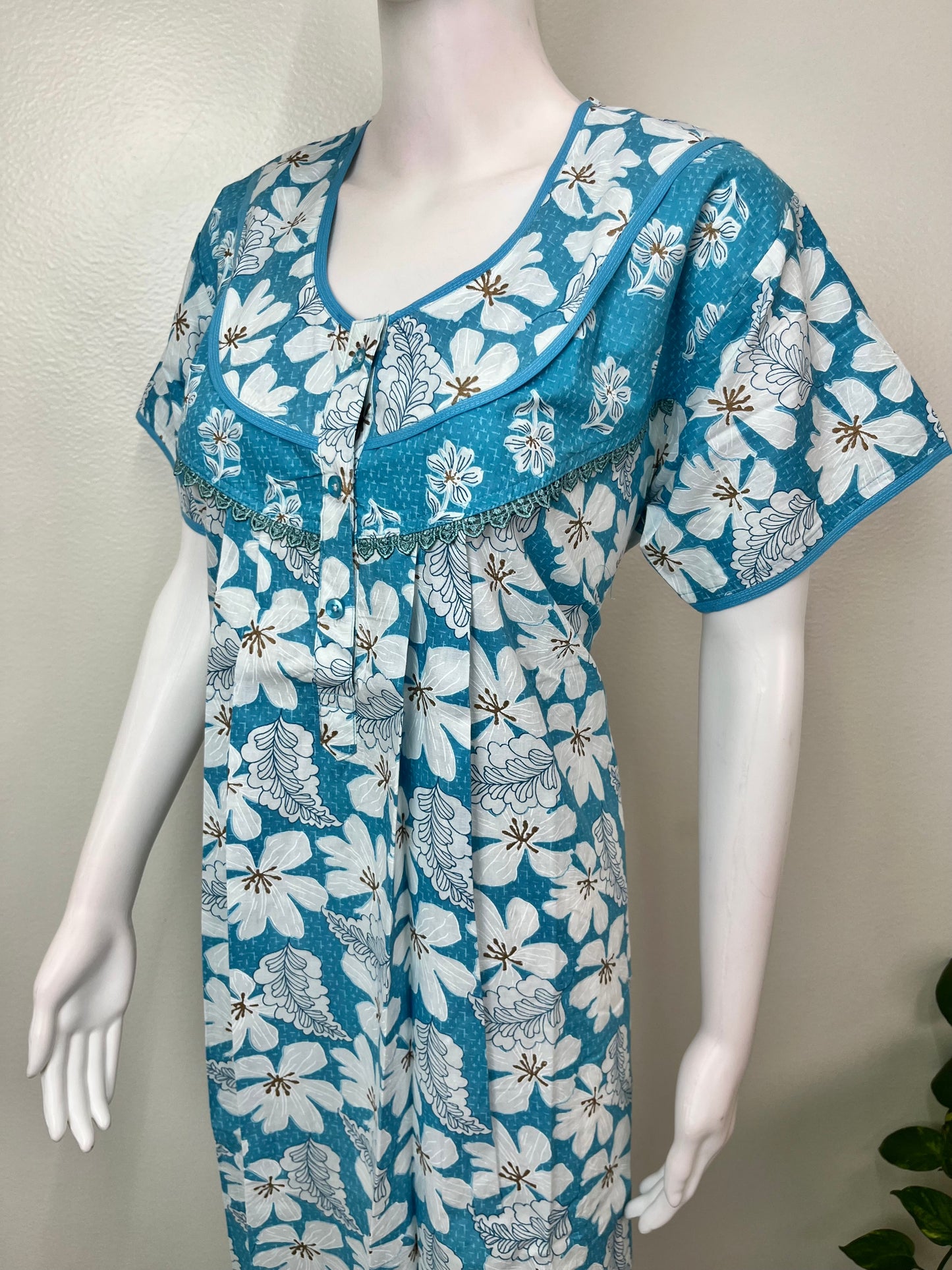 Sky Blue Pure Cotton Nightgown