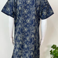 Navy Blue A-Line Pure Cotton Nighty