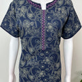 Navy Blue A-Line Pure Cotton Nighty