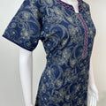 Navy Blue A-Line Pure Cotton Nighty