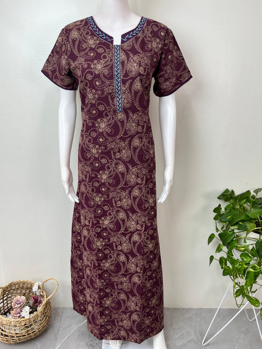 Digital Printed Pure Cotton Women's Nighty