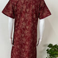 Maroon Elegant Embroidered 100% Cotton Nighty
