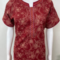 Maroon Elegant Embroidered 100% Cotton Nighty