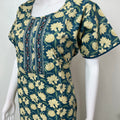 Blue 100% Cotton Nighty with Contrast Print