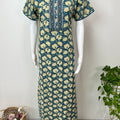 Blue 100% Cotton Nighty with Contrast Print