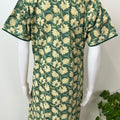 Green Floral Pure Cotton Women's Nighty