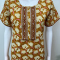 Yellow Floral Printed Pure Cotton Nightgown