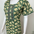 Green Floral Pure Cotton Women's Nighty