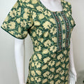 Green Floral Pure Cotton Women's Nighty