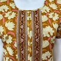Yellow Floral Printed Pure Cotton Nightgown