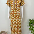 Yellow Floral Printed Pure Cotton Nightgown