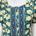 Blue 100% Cotton Nighty with Contrast Print