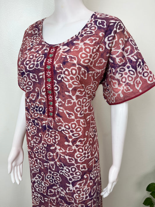 Pure Cotton Batik Print Nighty for Women