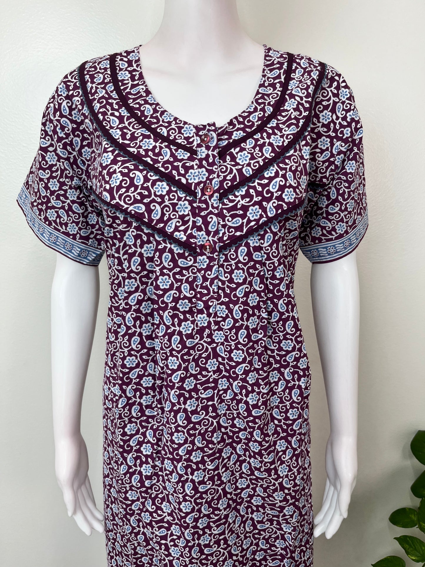 Purple 100% Cotton Women's Nightgown