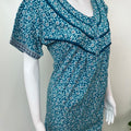 Teal Pleated Style 100% Cotton Nighty