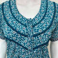 Teal Pleated Style 100% Cotton Nighty