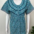 Teal Pleated Style 100% Cotton Nighty