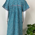 Teal Pleated Style 100% Cotton Nighty