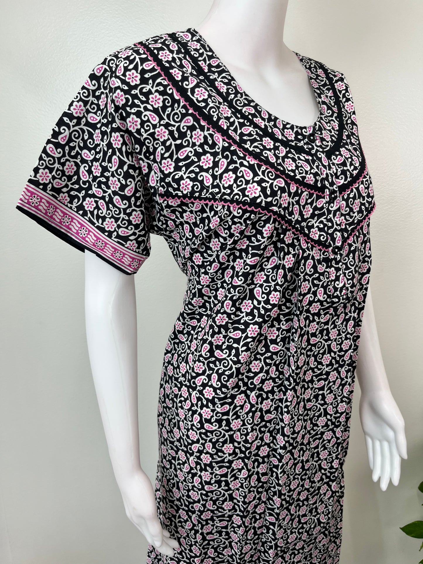 Navy Blue Pure Cotton Nighty for Women