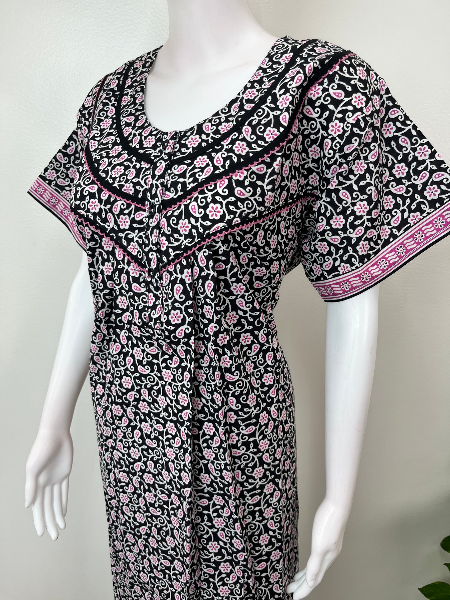 Navy Blue Pure Cotton Nighty for Women