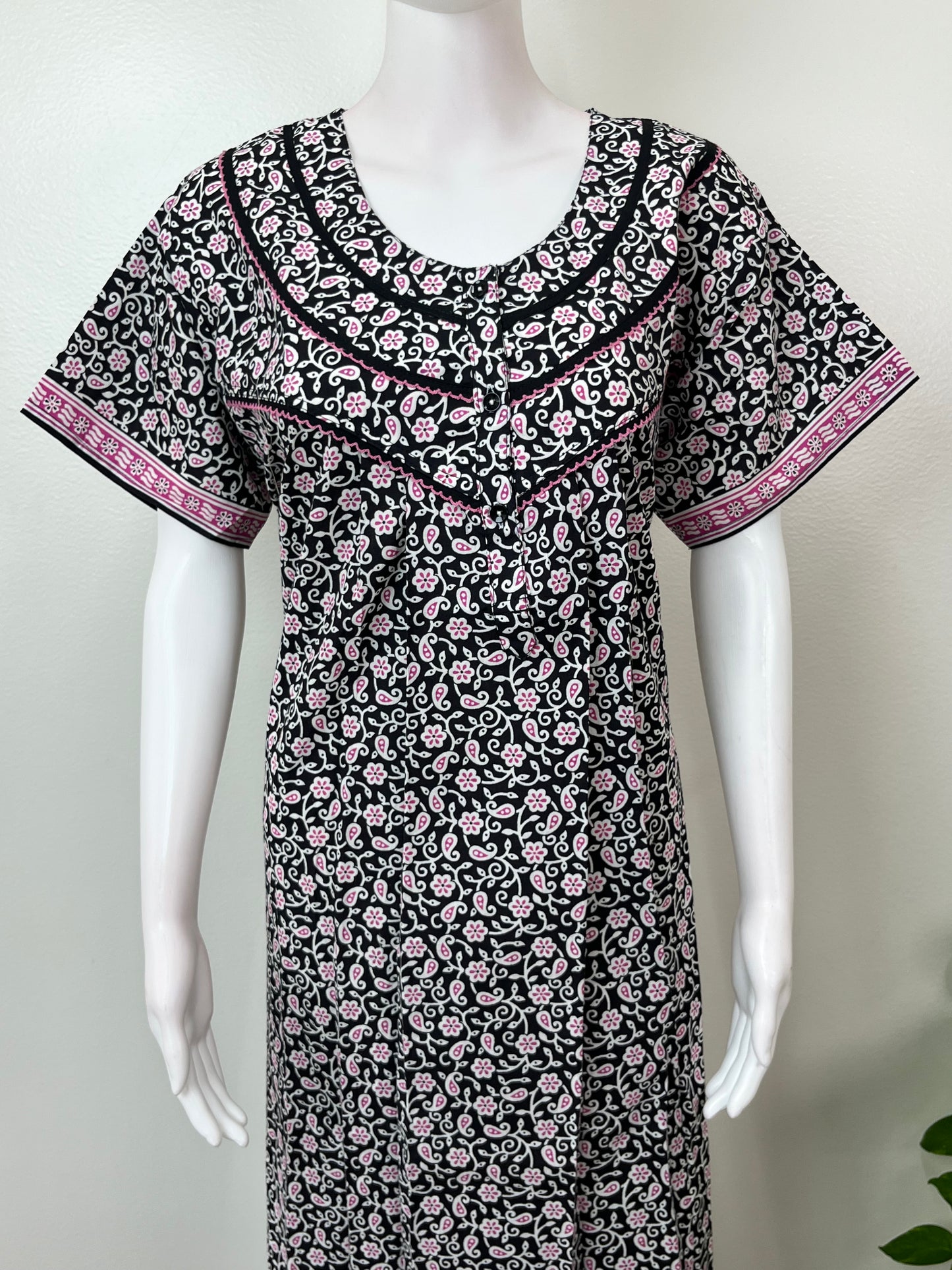 Navy Blue Pure Cotton Nighty for Women