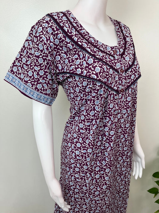 Purple 100% Cotton Women's Nightgown