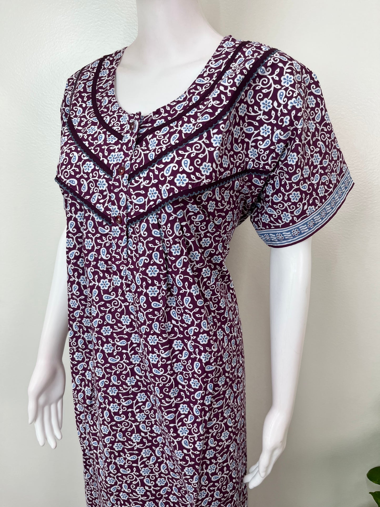 Purple 100% Cotton Women's Nightgown