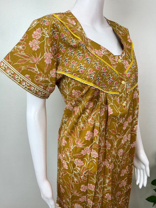 Mustard Pure Cotton Nightgown