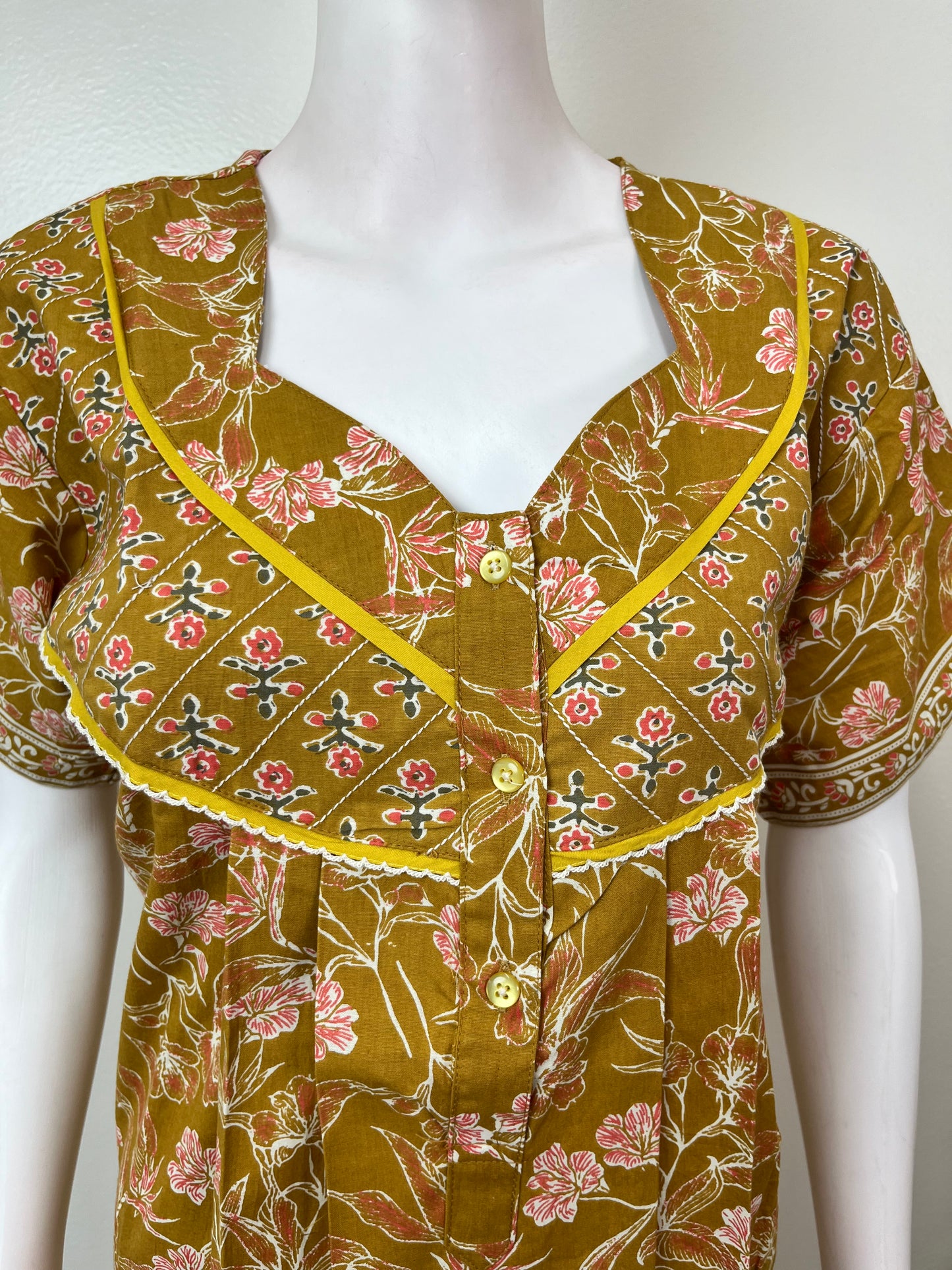 Mustard Pure Cotton Nightgown