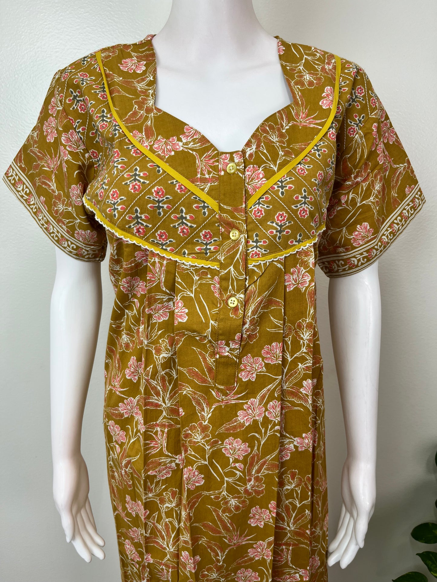 Mustard Pure Cotton Nightgown