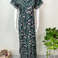 Bottle Green Pure Cotton Nighty for Women